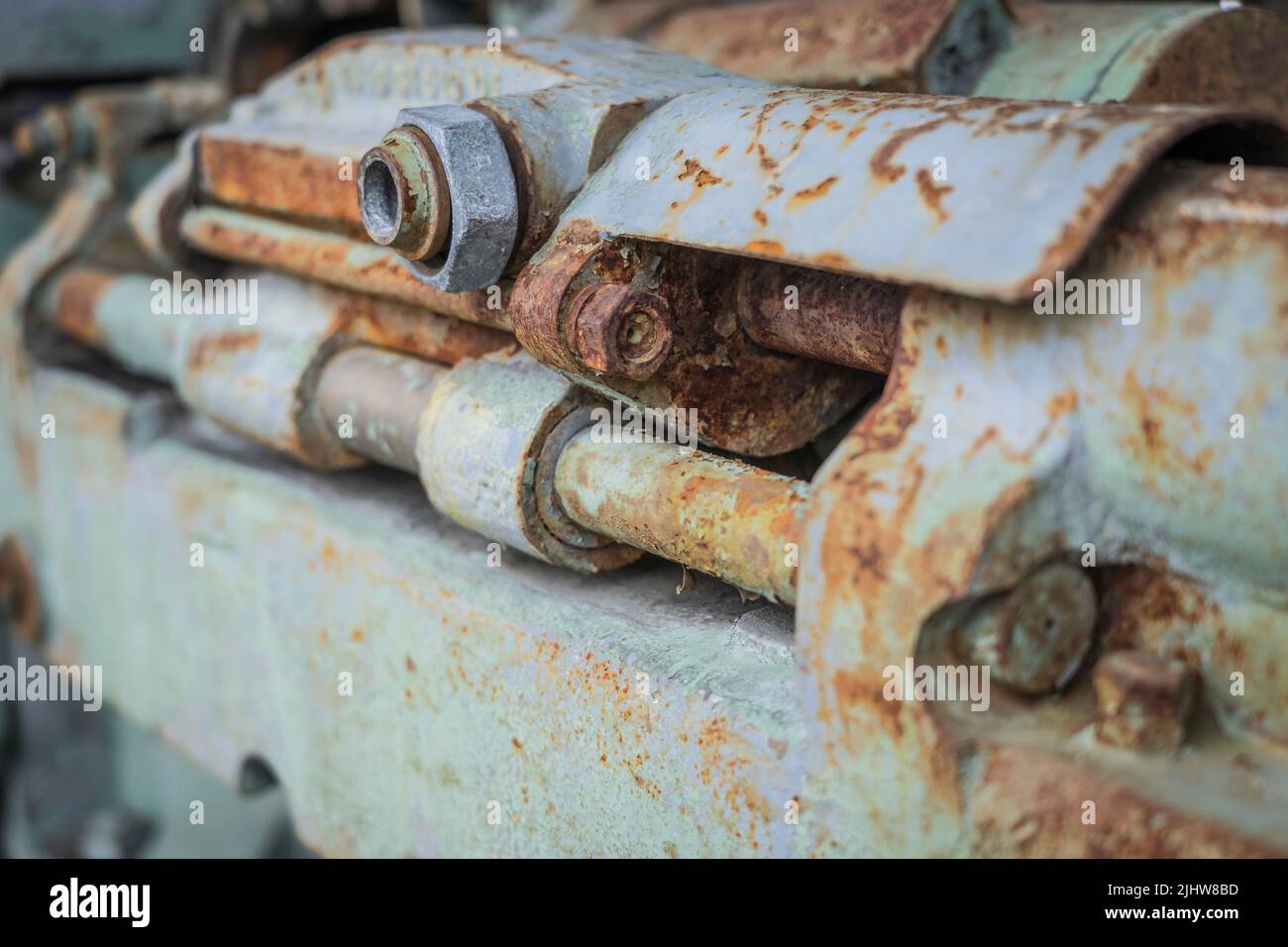 detail of a weathered mining machine Stock Photo