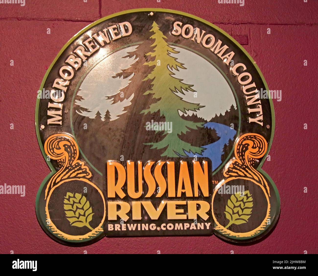 Russian River brewing company, microbrewed in Sonoma County, a classic ale, beer of provenance, Tap and Bottle, Cambridge Walks ,Southport Stock Photo