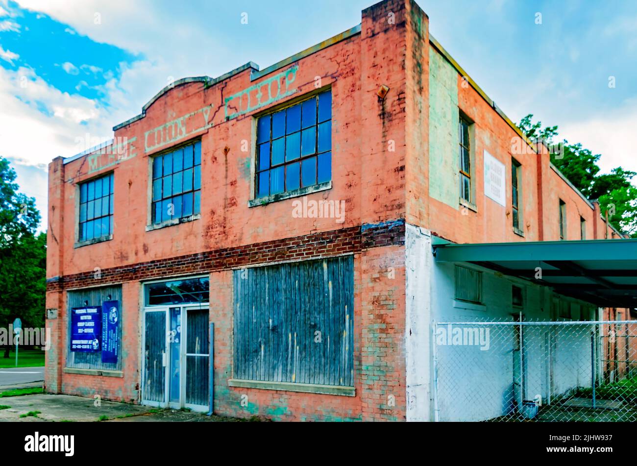 The old Mobile County CoOp is pictured, July 17, 2022, in Grand Bay