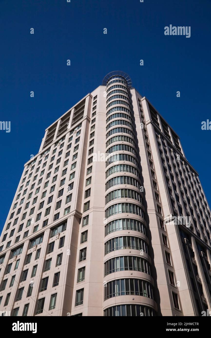 Modern architectural building against a blue sky background Stock Photo ...