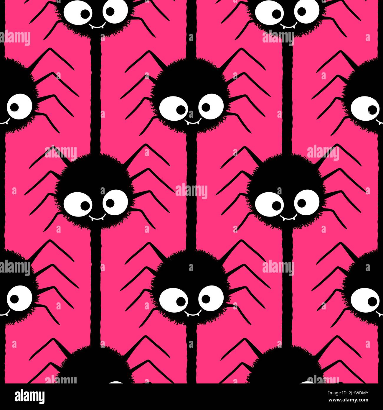 Cartoon Halloween seamless spider pattern for wrapping paper and ...