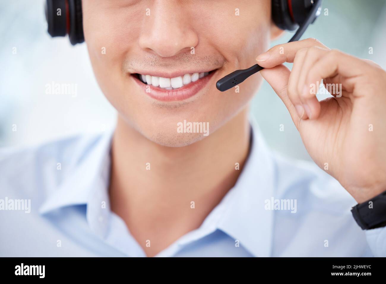 Ready for your call. an unrecognizable call center agent at work Stock ...