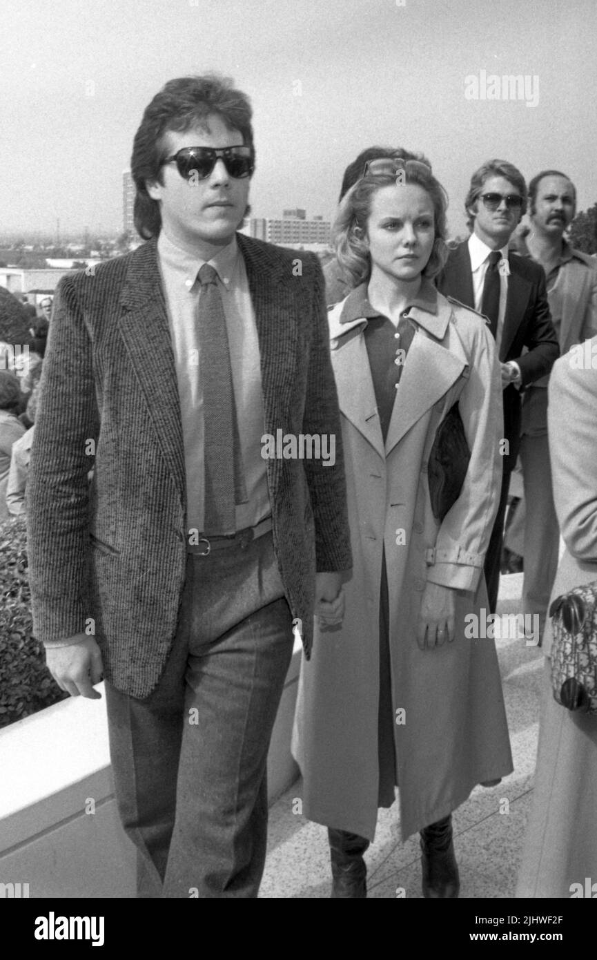 Desi Arnaz Jr. and Linda Purl at the Funeral for David Janssen on