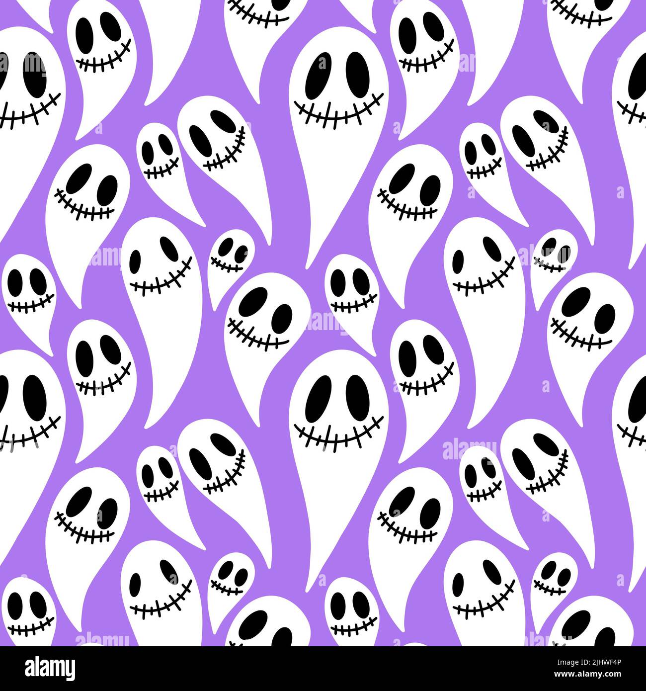 Autumn Halloween seamless cartoon ghost pattern for fabrics and ...
