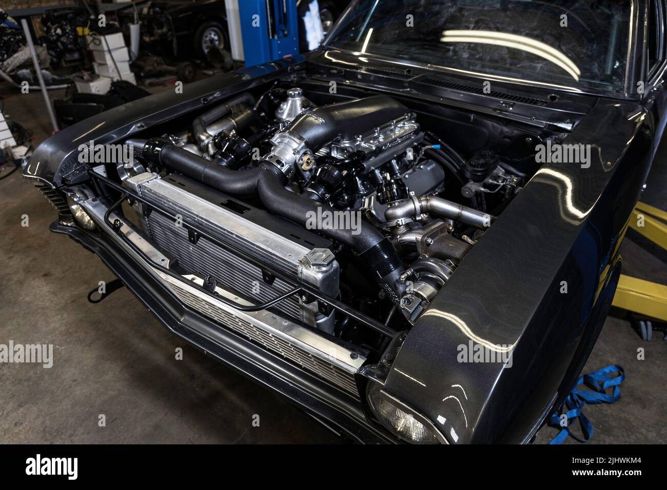 Car Motor Garage car parts Stock Photo Alamy