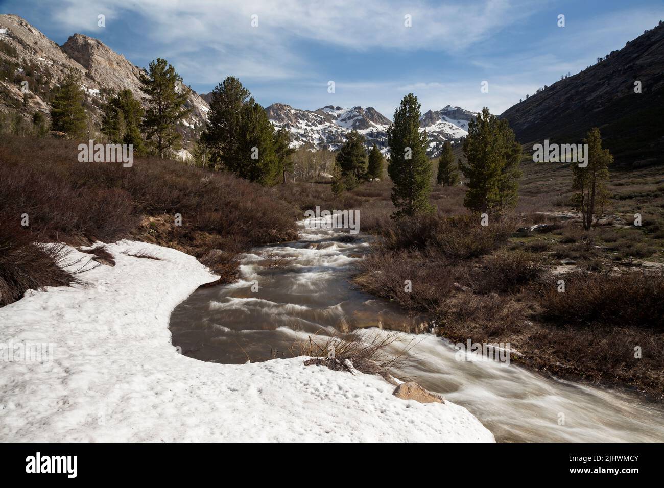 Lamoille Creek flows out of the Ruby Mountains in Lamoille Canyon near Elko, Nevada. Stock Photo