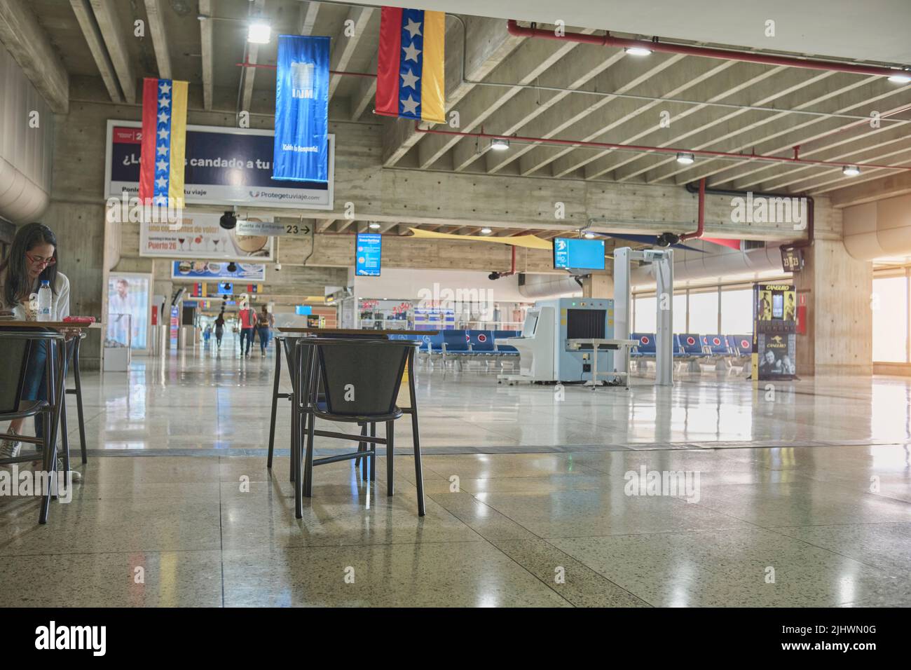 CARACAS, VENEZUELA - 2022: Hall in Simon Bolivar Airport, Maiquetia - Venezuela. Stock Photo