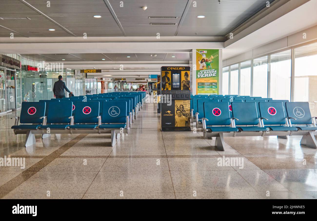 CARACAS, VENEZUELA - 2022: Hall in Simon Bolivar Airport, Maiquetia - Venezuela. Stock Photo