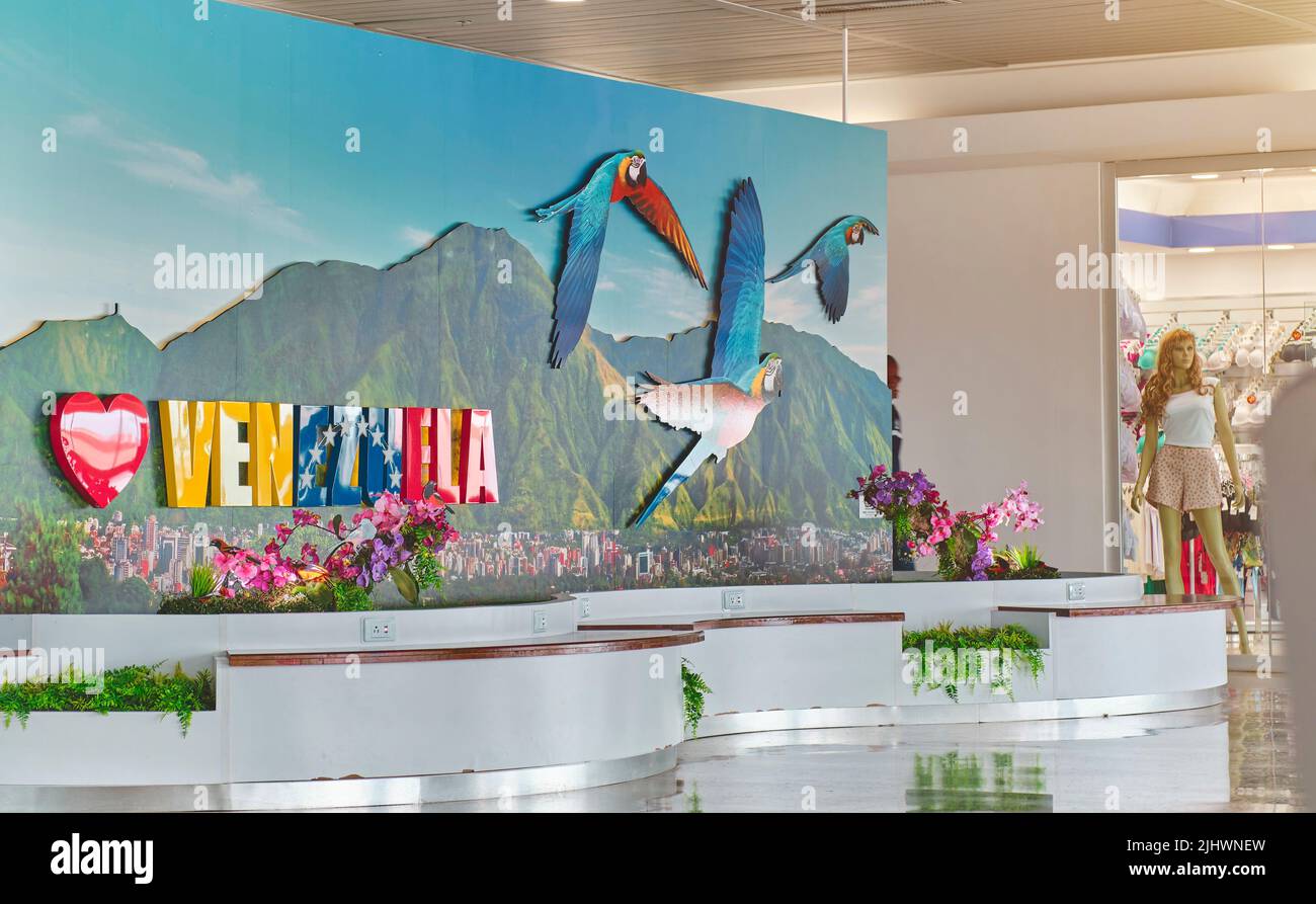 CARACAS, VENEZUELA - 2022: Photographic set hall in Simon Bolivar Airport, Maiquetia - Venezuela. Stock Photo