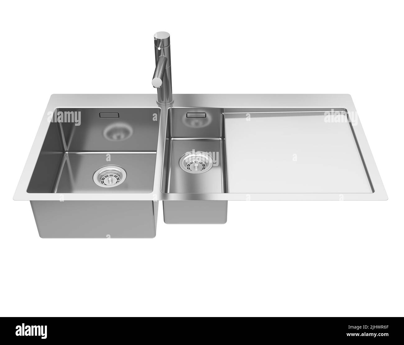 Kitchen Sink with Tap Isolated Stock Photo