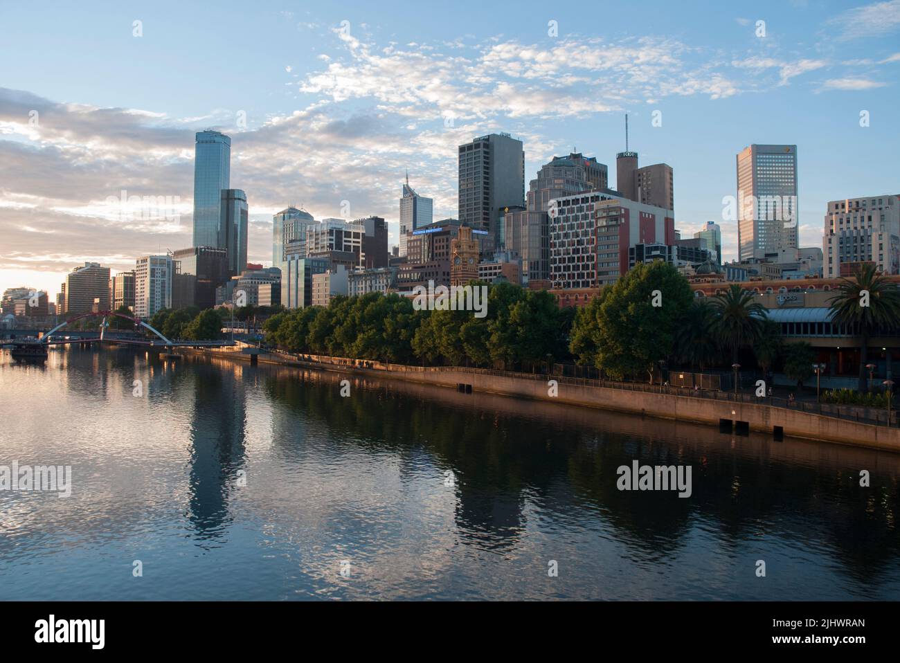 Summer evening on the Yarra at Southbank, Melbourne Stock Photo