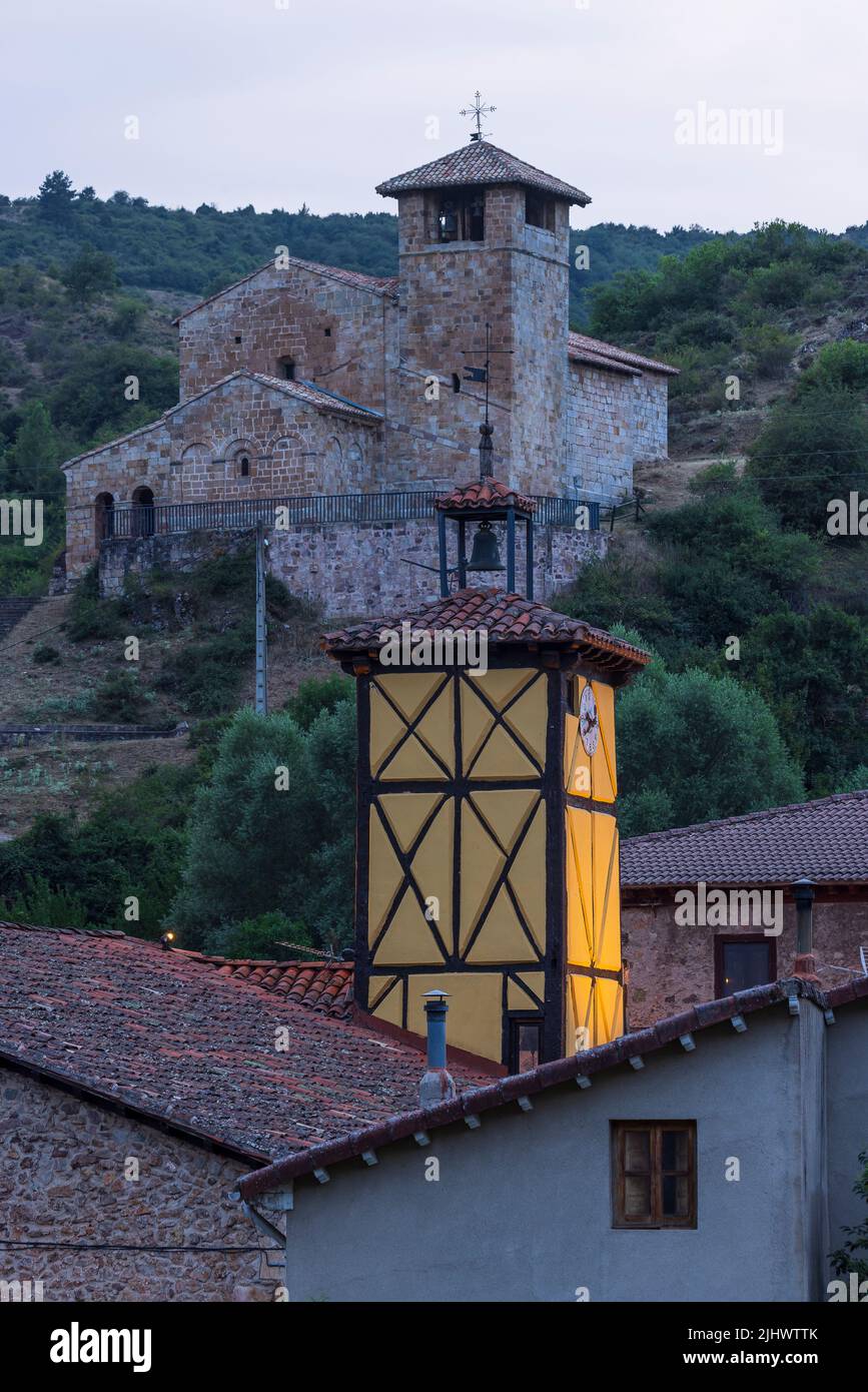 View of Canales de la Sierra village. Alto Najerilla Natural Park. La