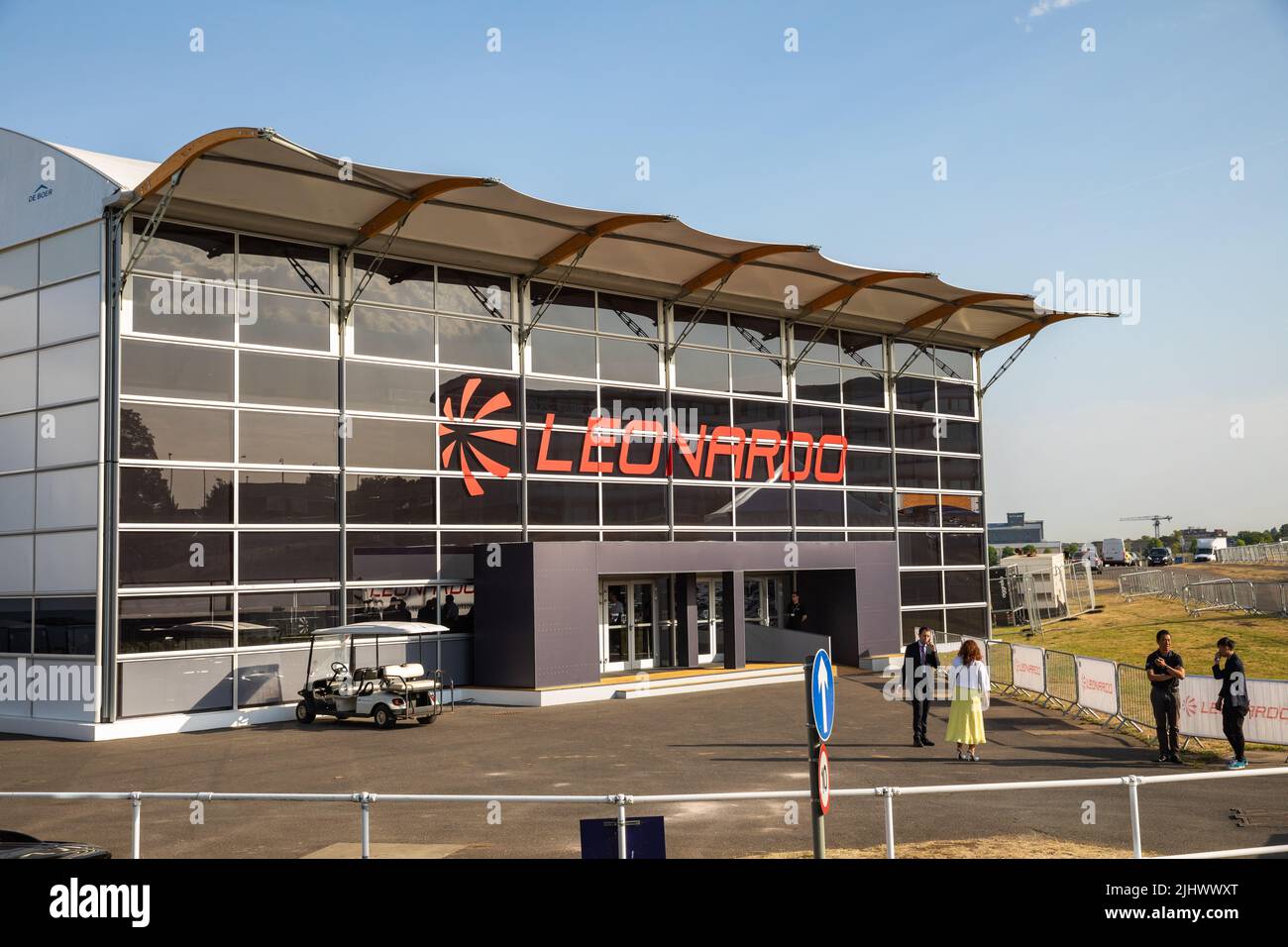 Leonardo stand at Farnborough International Airshow Stock Photo Alamy