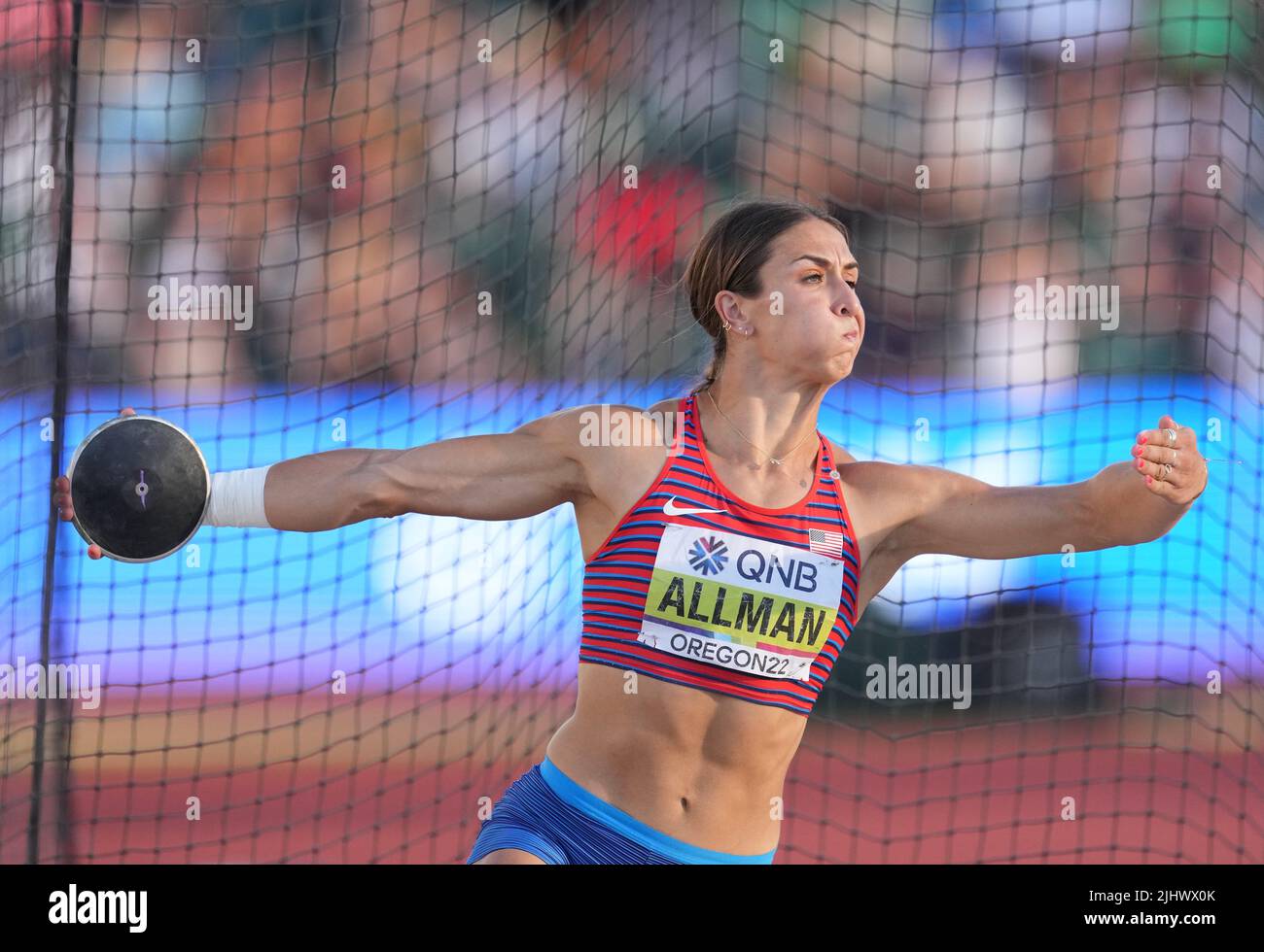 Eugene, USA. 20th July, 2022. Valarie Allman of the United States