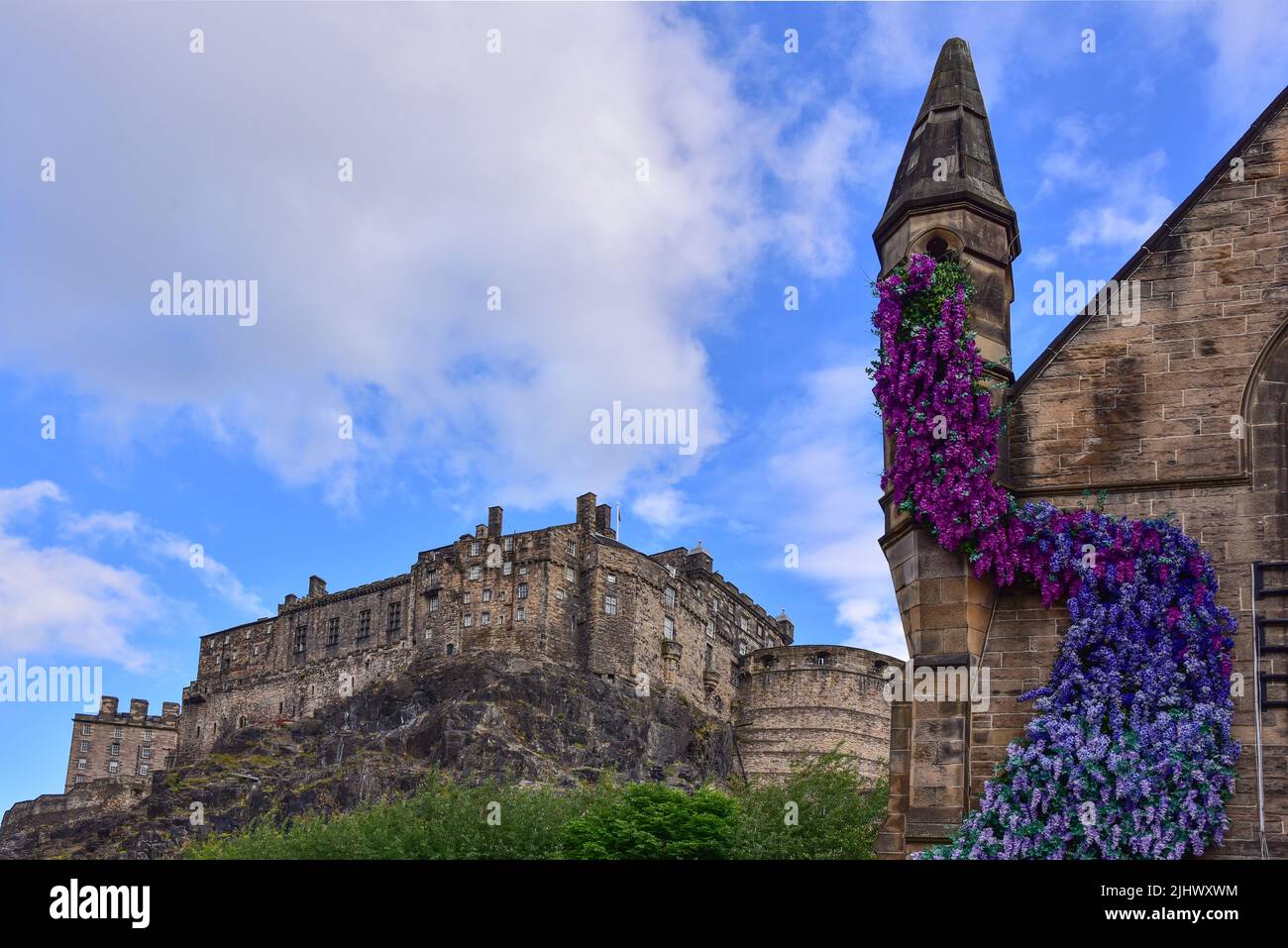 Edinburgh Castle in Edinburgh, Scotland, United Kingdom, Europe Stock Photo
