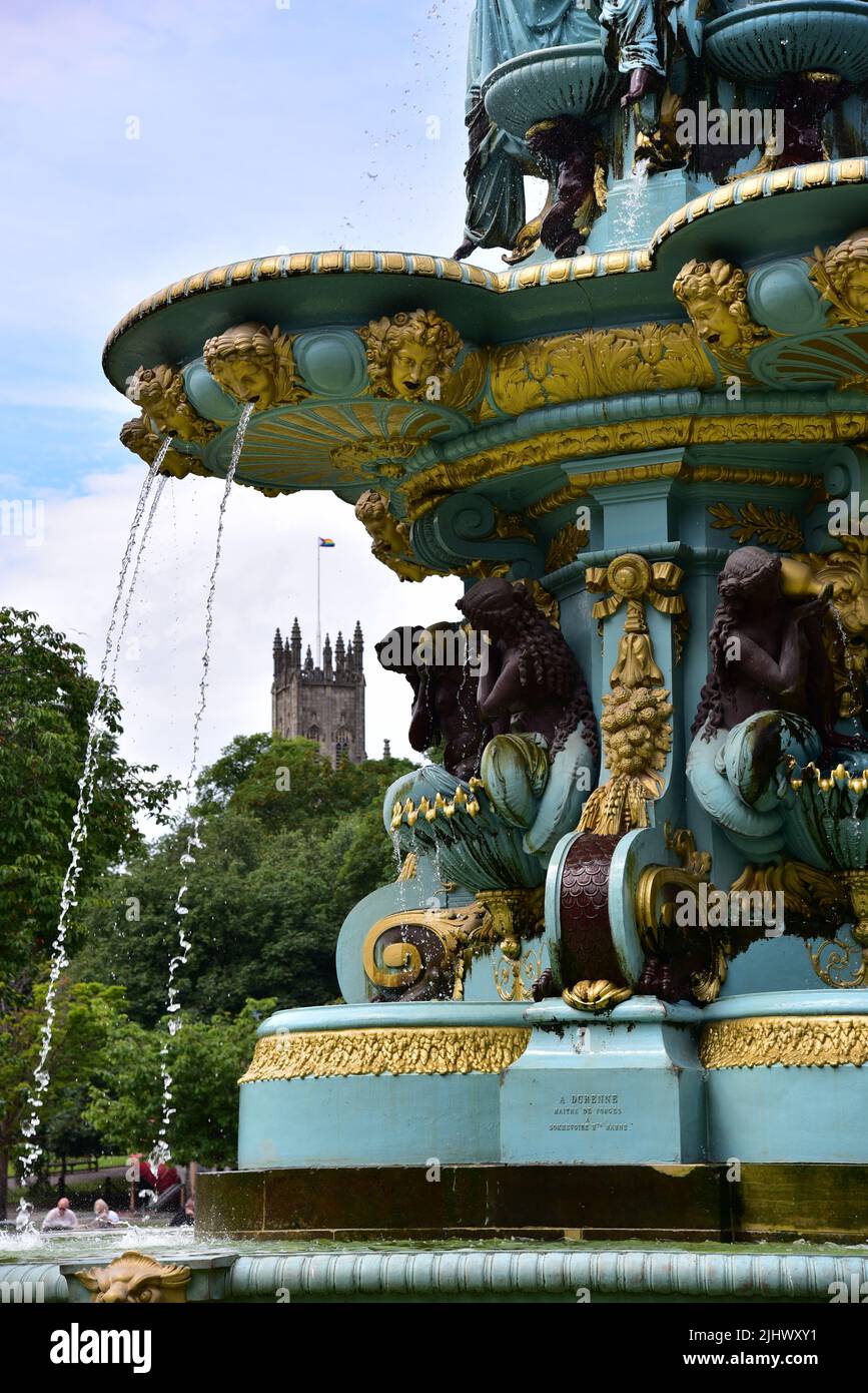 Detail of the Ross Fountain in Princess Street Garden, Edinburgh, Scotland, United Kingdom, Europe Stock Photo
