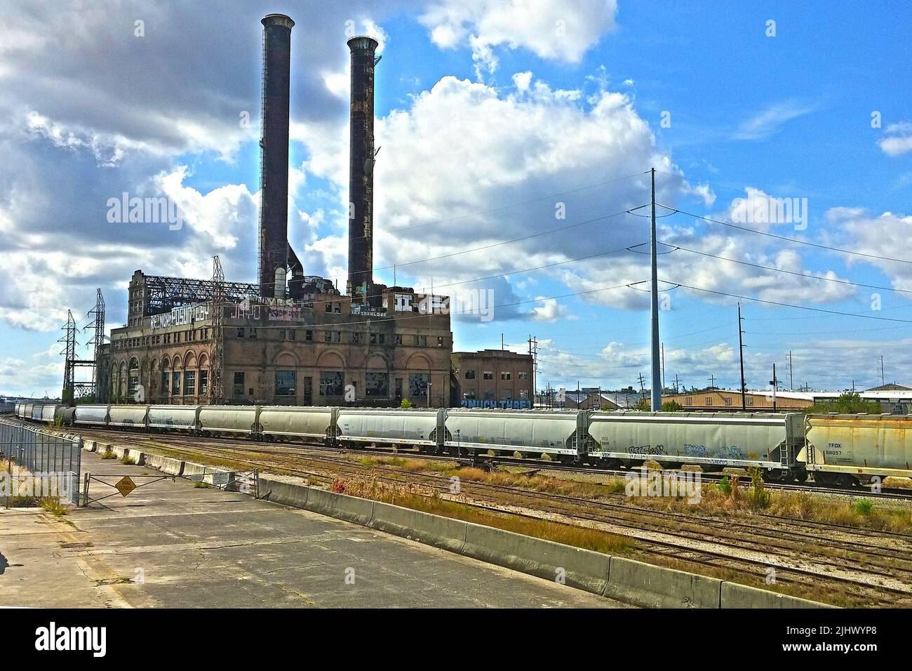 A beautiful view of an old factory in New Orleans with a blue sky background  Stock Photo - Alamy