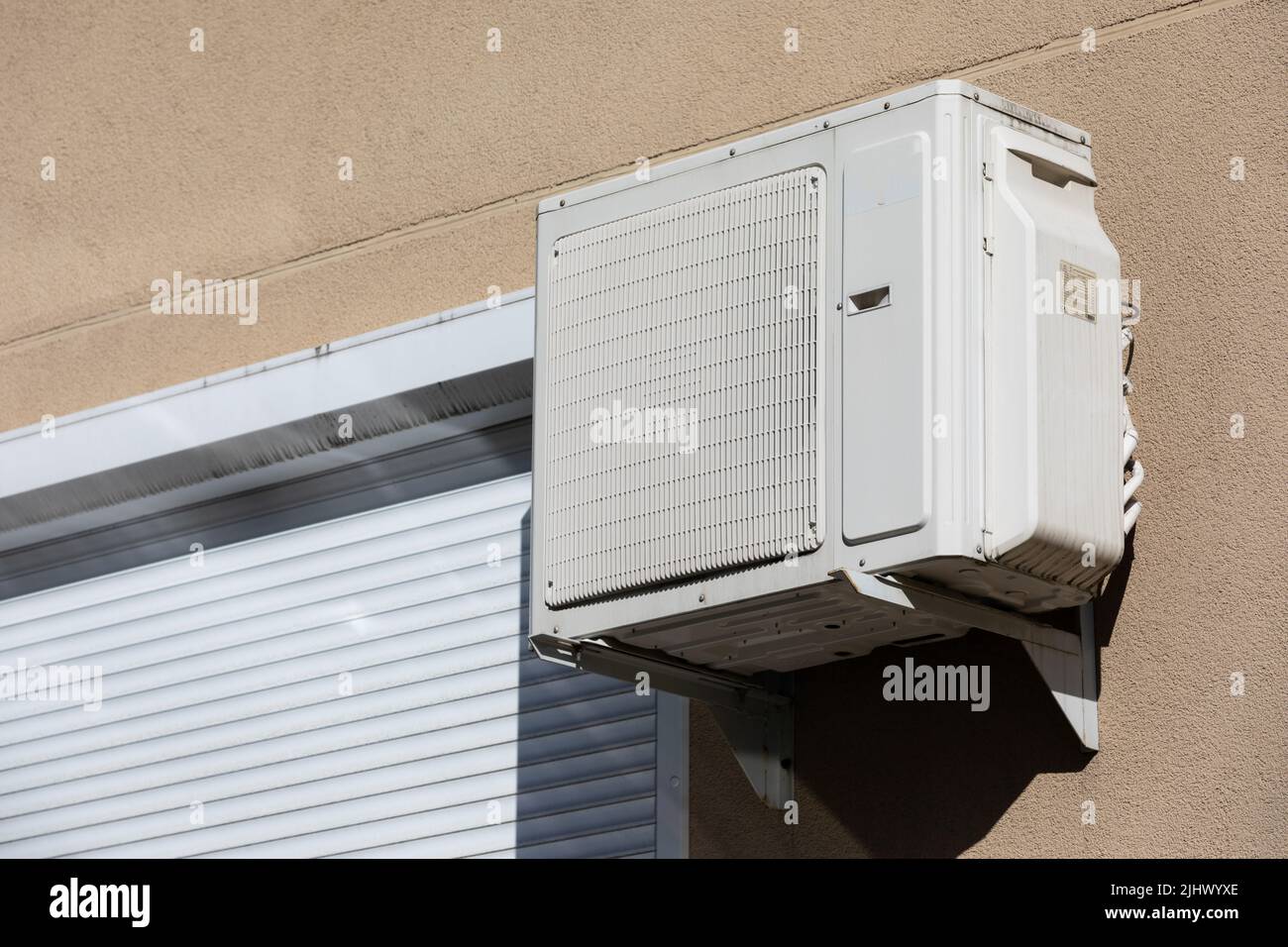 block of climatic equipment of the air conditioner hanging outside the ...