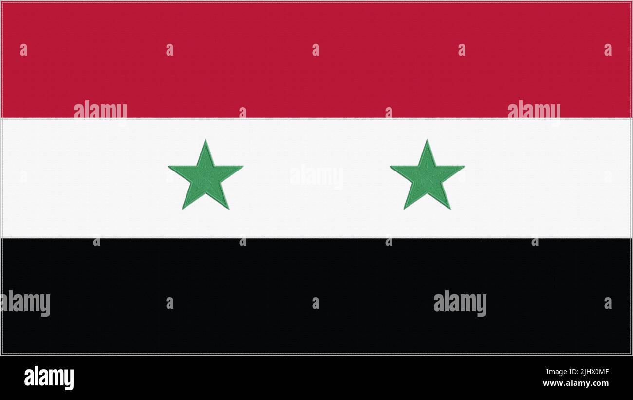 Syria flag - Fabric flag of Syria country, Background and wallpaper of  waving flag by textile Stock Photo - Alamy