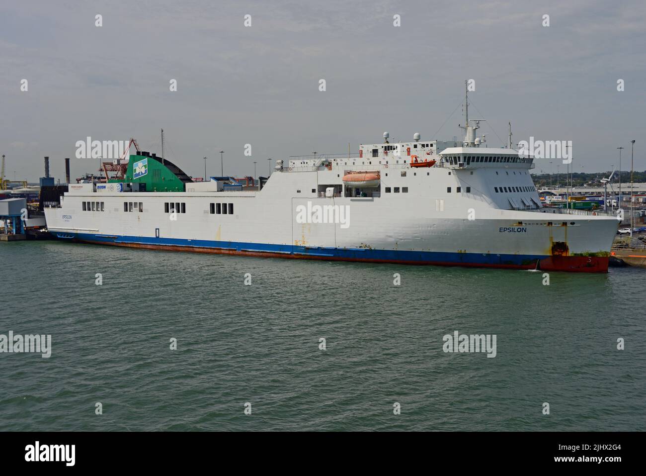Irish Ferries vessel MS Epsilon loading in Dublin Port, Ireland, July