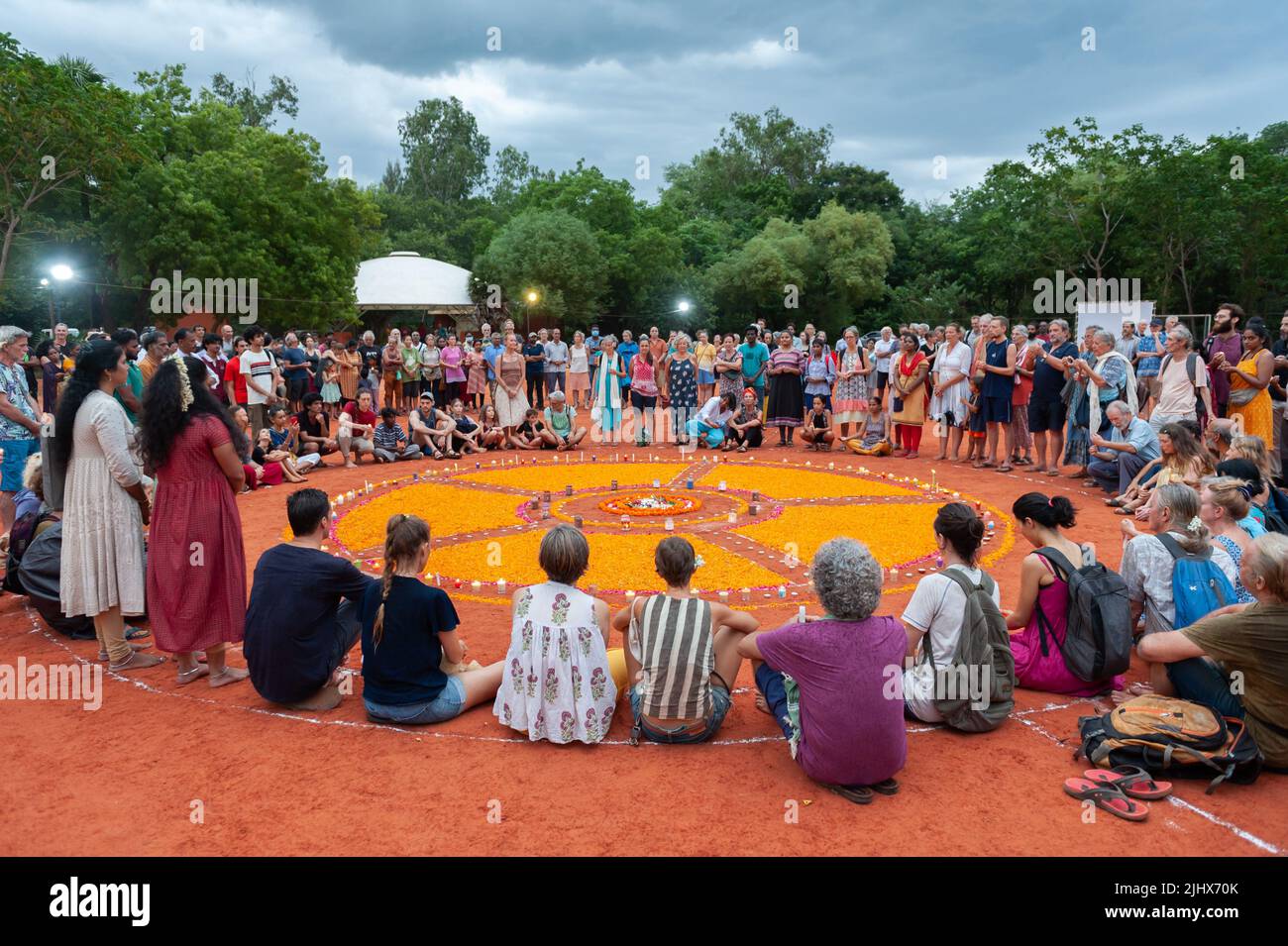 Auroville, India - 16th July 2022: Community Potluck and Social Sharing in support of the Working Groups of the Residents Assembly, which is under int Stock Photo