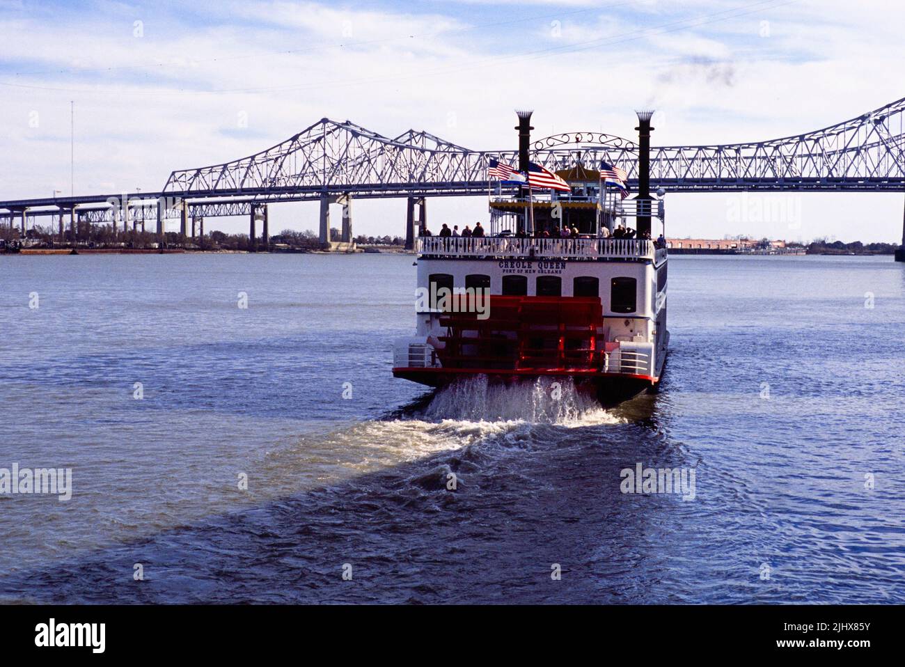 Creole Queen paddle steamer boat on Mississippi River, New Orleans
