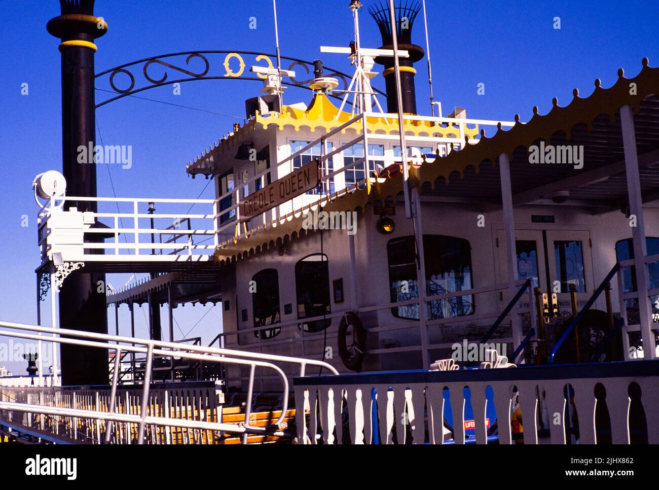 Creole Queen paddle steamer boat on Mississippi River, New Orleans