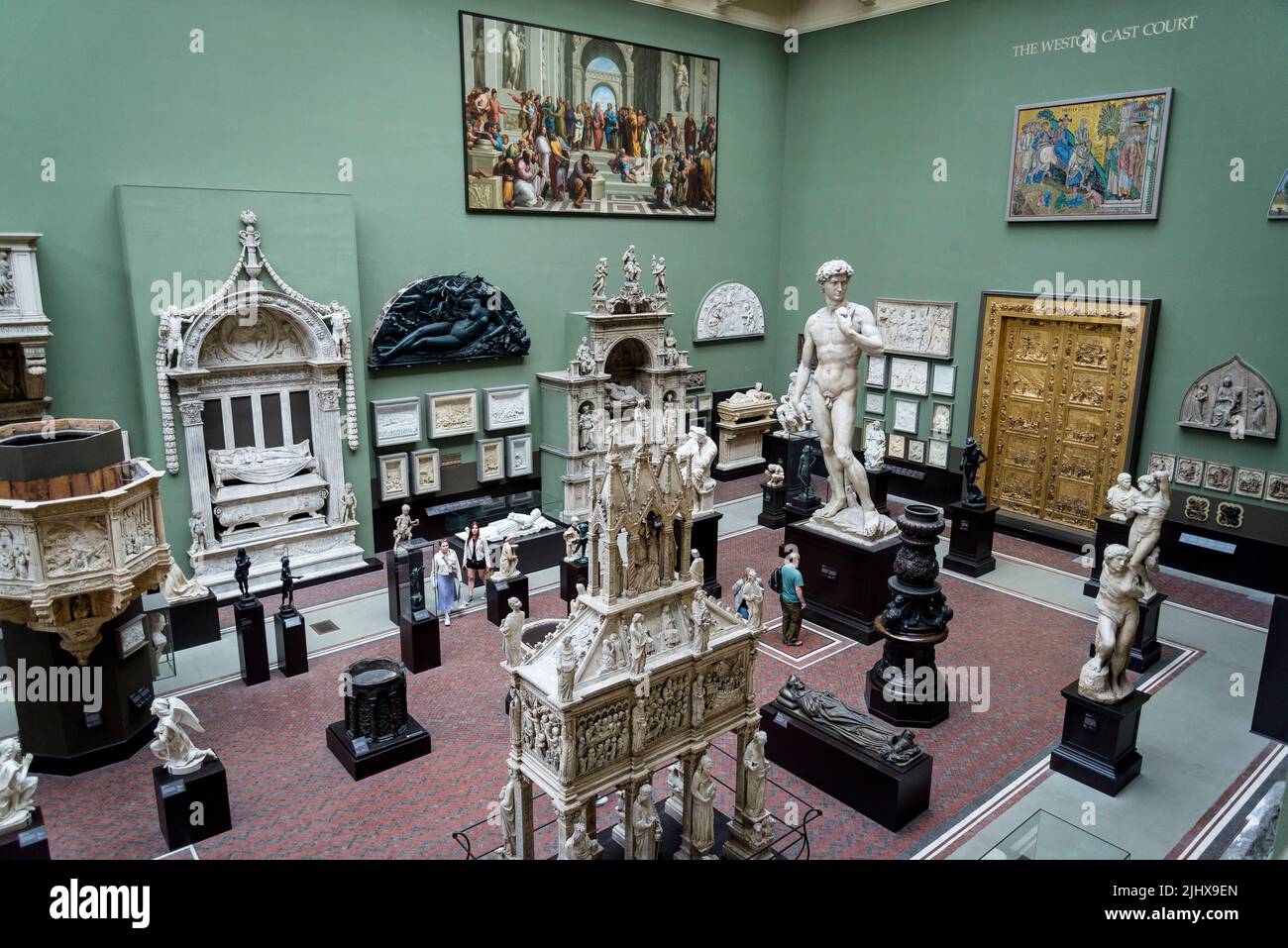 Michelangelo's David in the  Cast Collection, opened in 1873, the Cast Courts display copies of some of the world's most significant works of art repr Stock Photo
