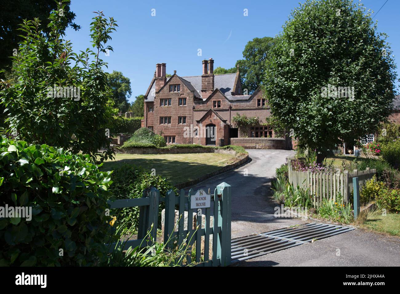 Village of Eccleston, England. Picturesque view of the Cheshire village of Eccleston with the