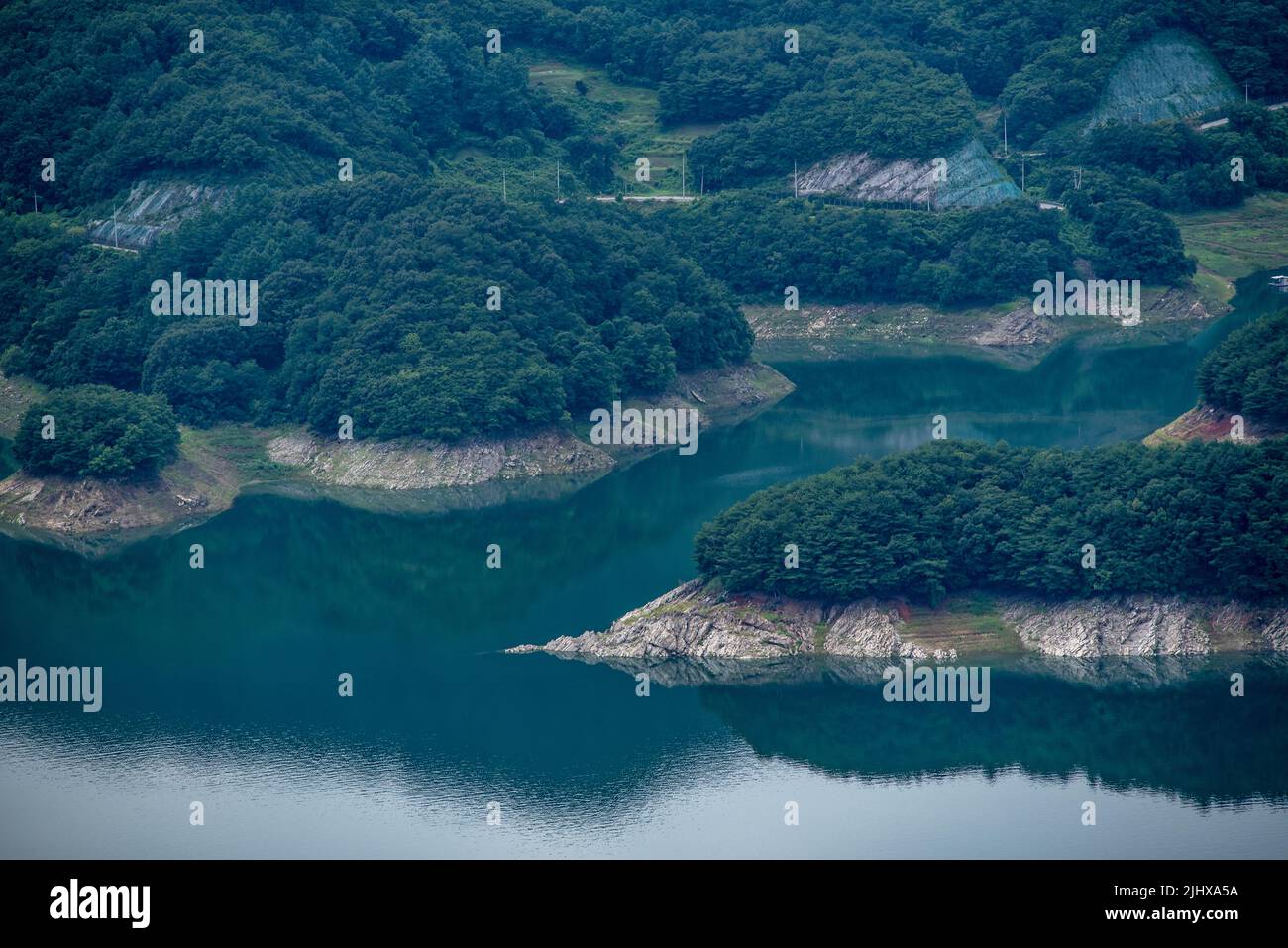 Cheongpung Lake near Jecheon city in Chungcheongbukdo province in South Korea Stock Photo