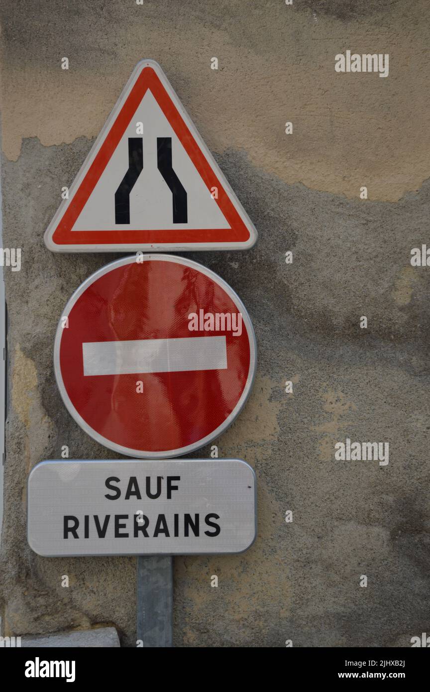 Road sign from france Stock Photo