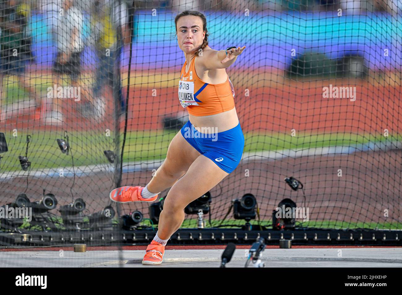 Jorinde van Klinken of The Netherlands competing on Women's discus