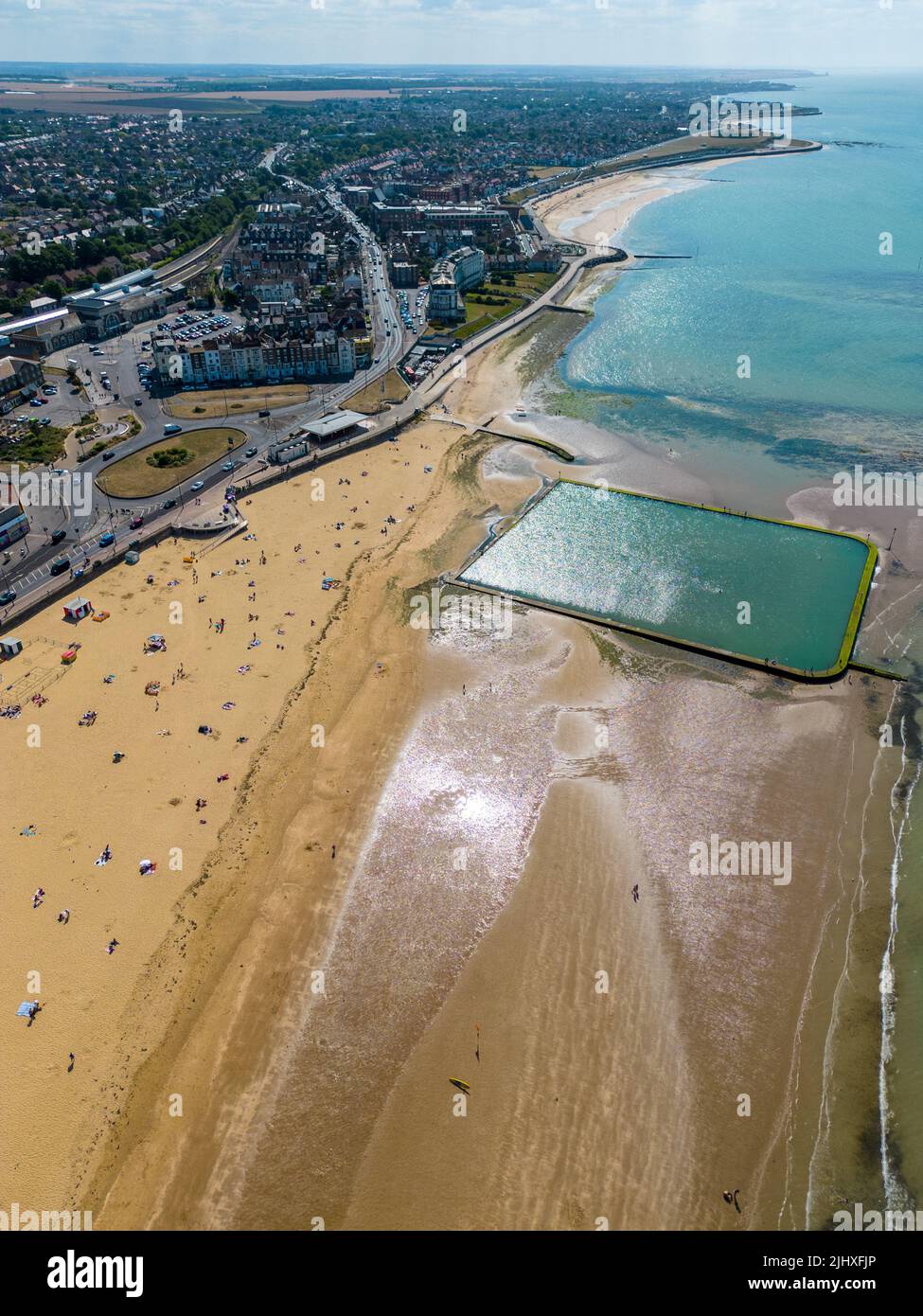 Margate beach and tidal swimming pool blue sea golden sand holiday