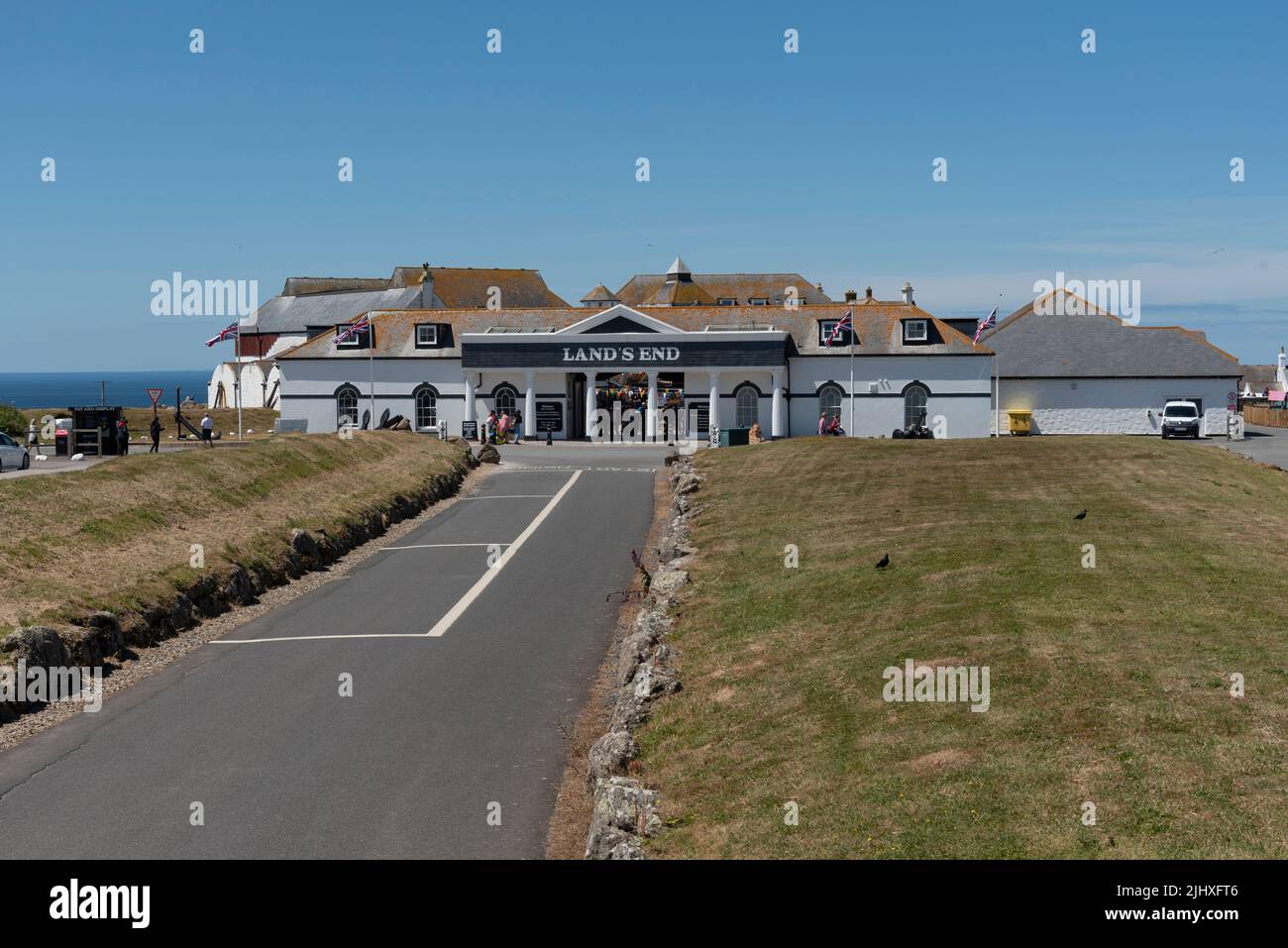Lands End, Cornwall, England, UK. 2022. Lands End a famous tourist attraction on the Cornish coast. Stock Photo