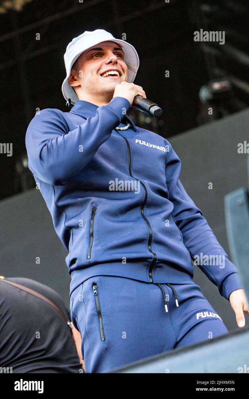 Milan Italy. 20 July 2022. The Italian rapper Samuele Roveda known on ...