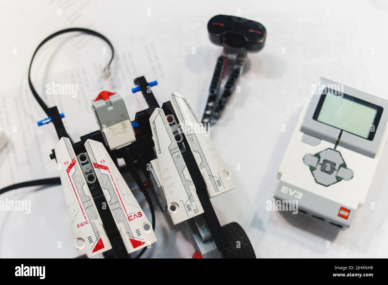 Lego Eve robotics mechatronics assembly concept Stock Photo