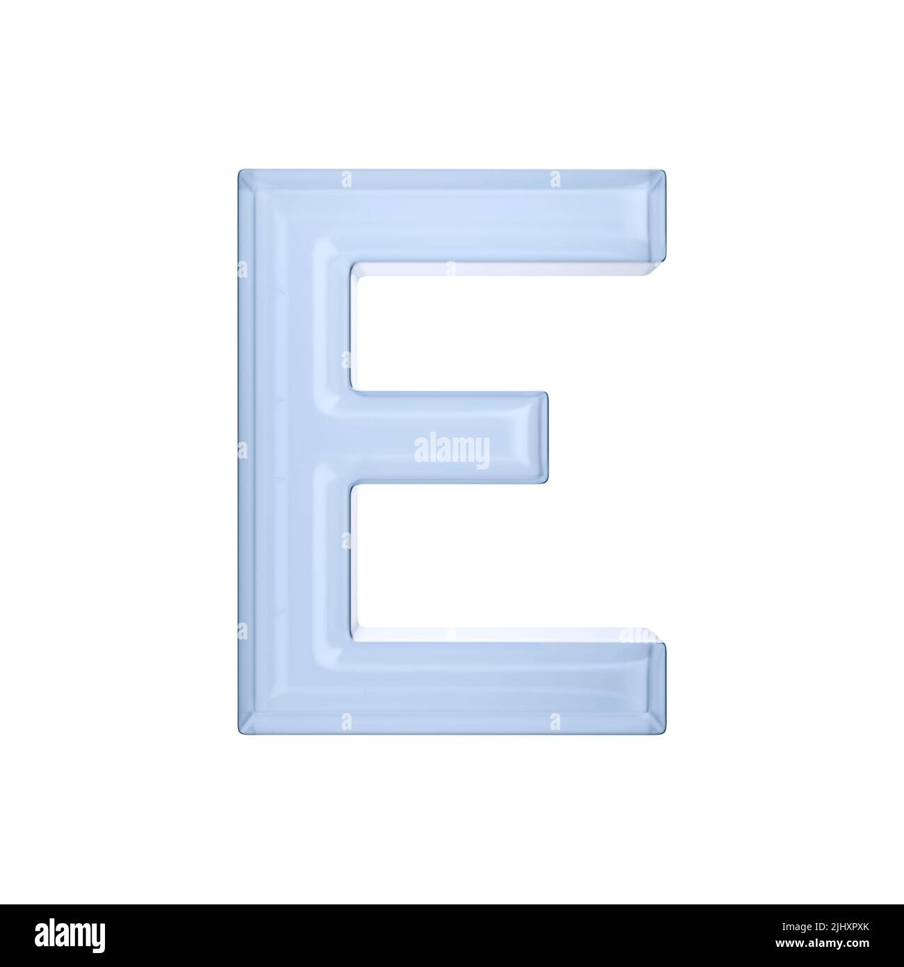 Character E on white background. Isolated 3D illustration Stock Photo