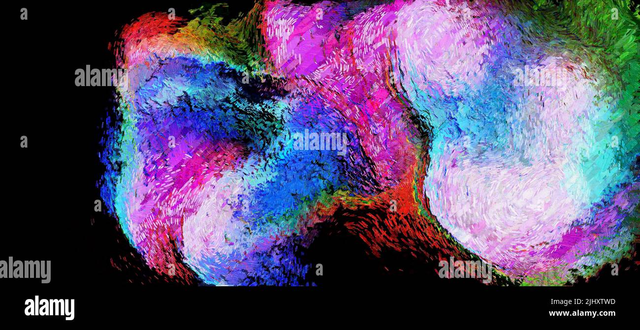 Visual Reference: Digital Render Painterly Styled Patterns And Smooth Flowing Lines And