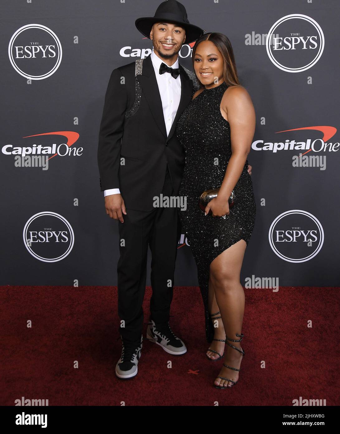 Los Angeles, USA. 20th July, 2022. (L-R) Mookie Betts and Brianna