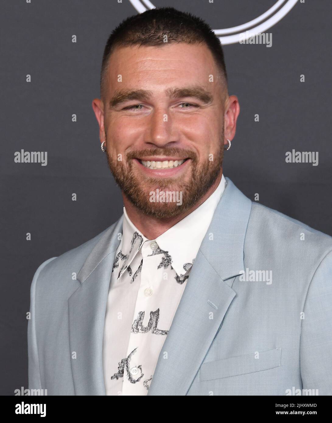 Travis Kelce arrives at the 2022 ESPYs held at the Dolby Theater in ...