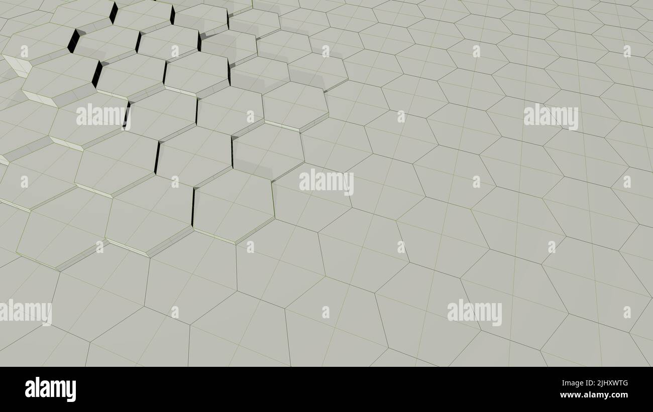 A 3D rendering of white hexagons for wallpapers and backgrounds Stock ...