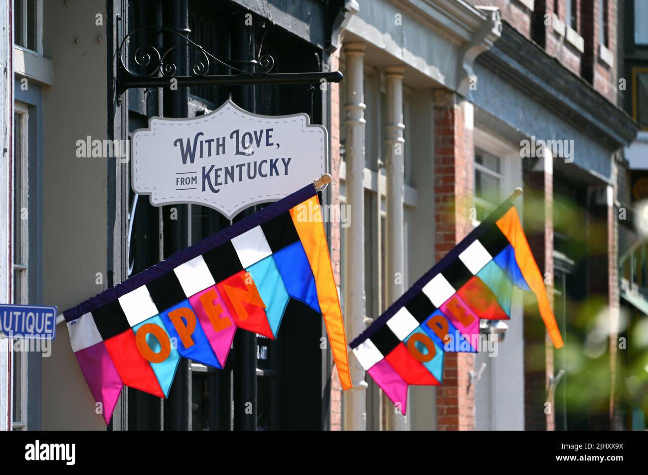 Business street in the historic center of Paducah, Kentucky, United States of America Stock Photo