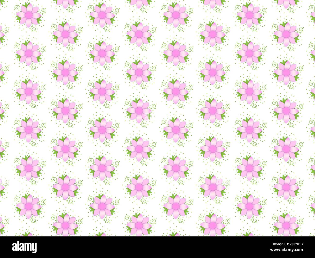 Dainty and Sweet with pink flowers are these two matching backgrounds isolated on white background Stock Photo