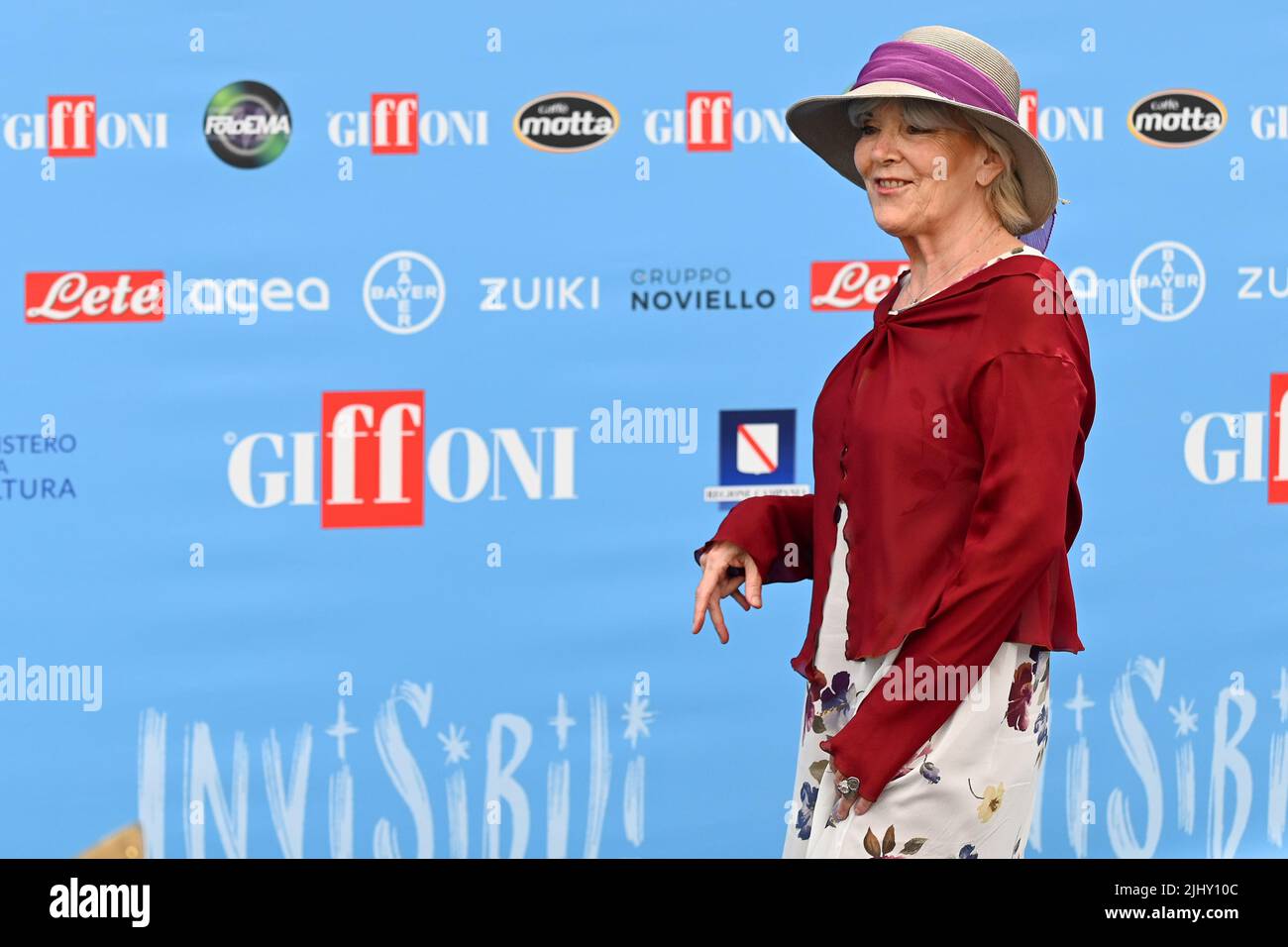 GIFFONI VALLE PIANA, ITALY - JULY 21: Caterina Caselli attend the photocall at the Giffoni Film Festival 2022 on July 21, 2022 in Giffoni Valle Piana, Stock Photo