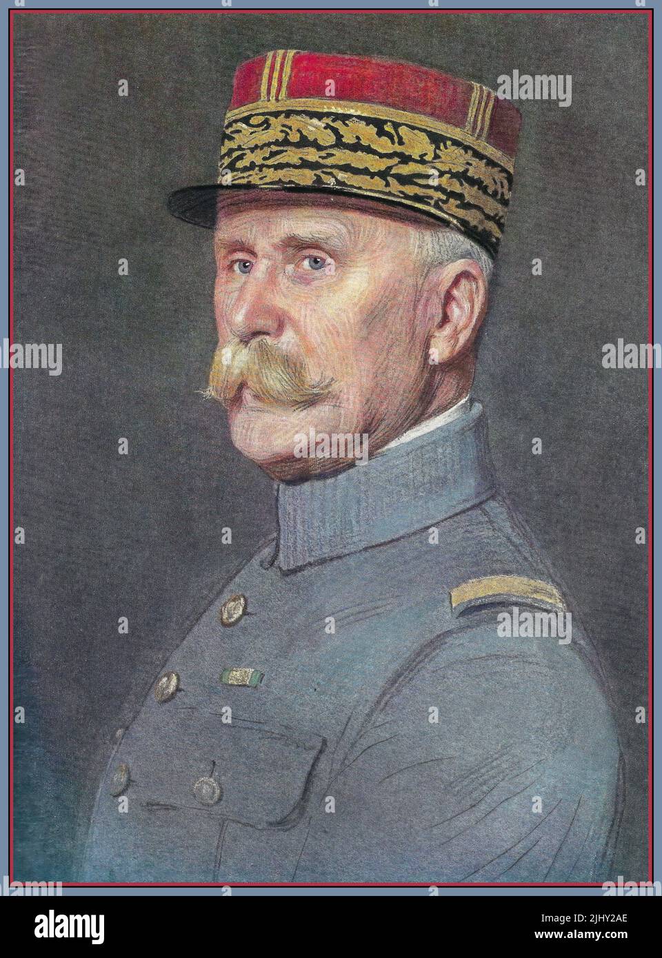 Marshal Pétain 1926 by artist Marcel Baschet  (French: Maréchal Pétain) and sometimes The Old Marshal (French: le vieux Maréchal), was a French general officer who attained the position of Marshal of France at the end of World War I, during which he became known as The Lion of Verdun (French: le lion de Verdun). He then served as Chief of State of Vichy France from 1940 to 1944. Pétain, who was 84 years old in 1940, ranks as France's oldest head of state. Stock Photo