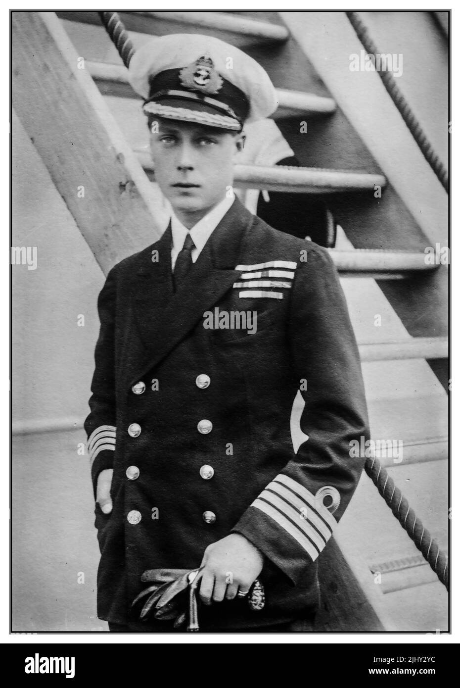 HRH The Prince of Wales in a Captains officers Naval Uniform Date c1916 Prince Edward, duke of Windsor, in full, Edward Albert Christian George Andrew Patrick David  WW1 Stock Photo
