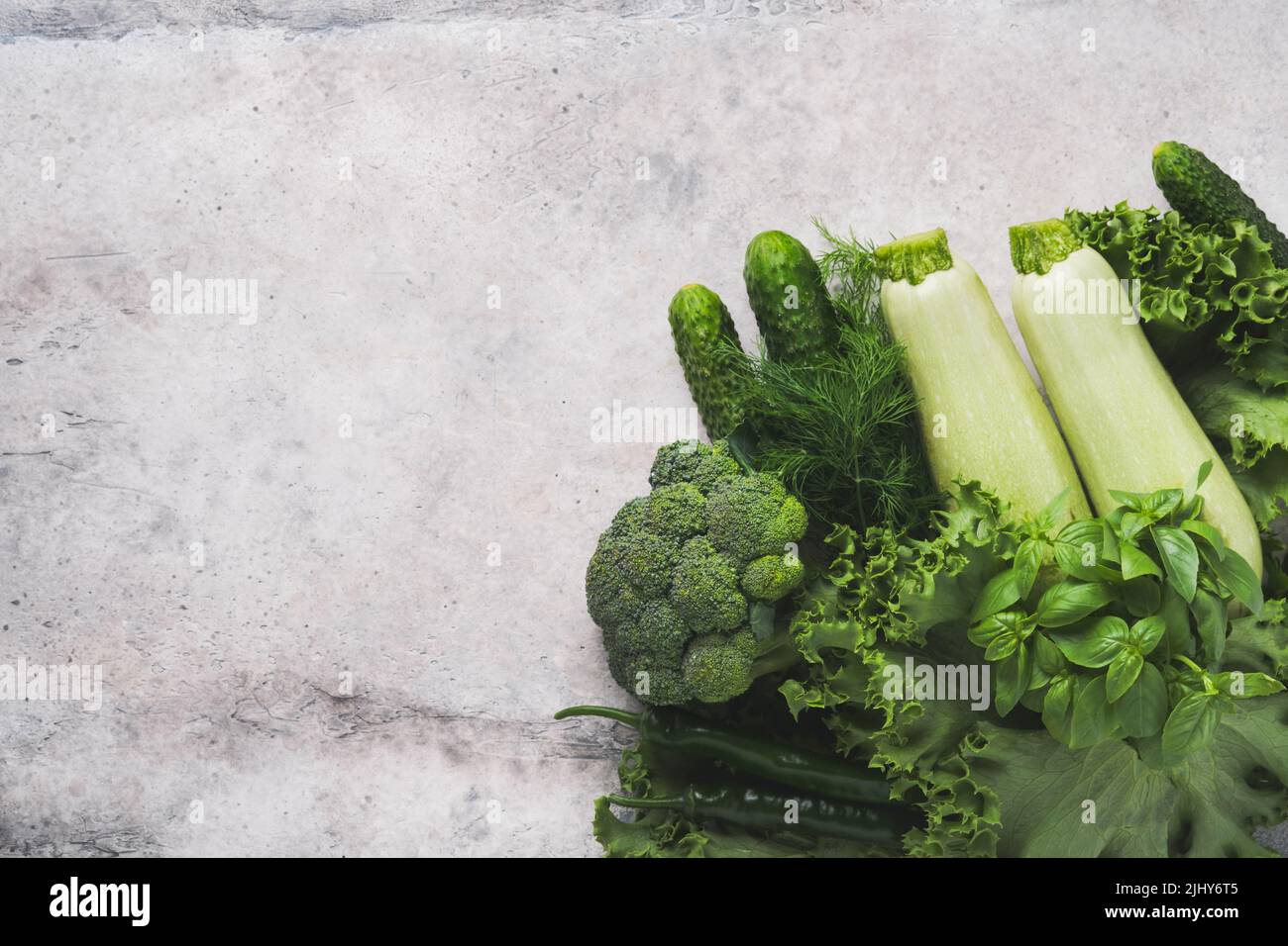 Set of various green vegetables and vegetable, seeds, superfood, leaf. Source of protein for