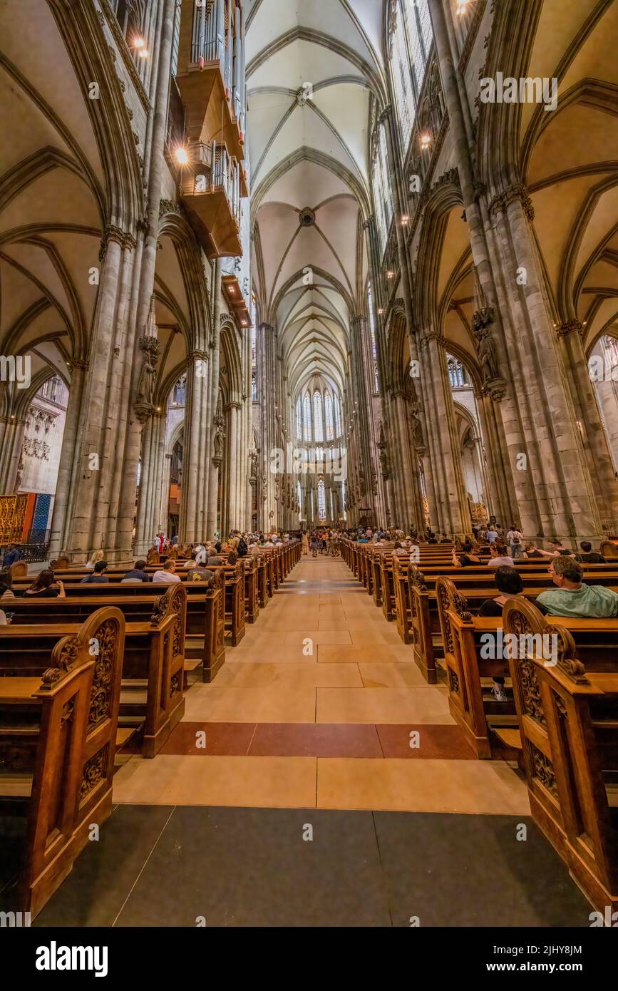 Interior of the Cologne Cathedral, Cologne, Germany Stock Photo