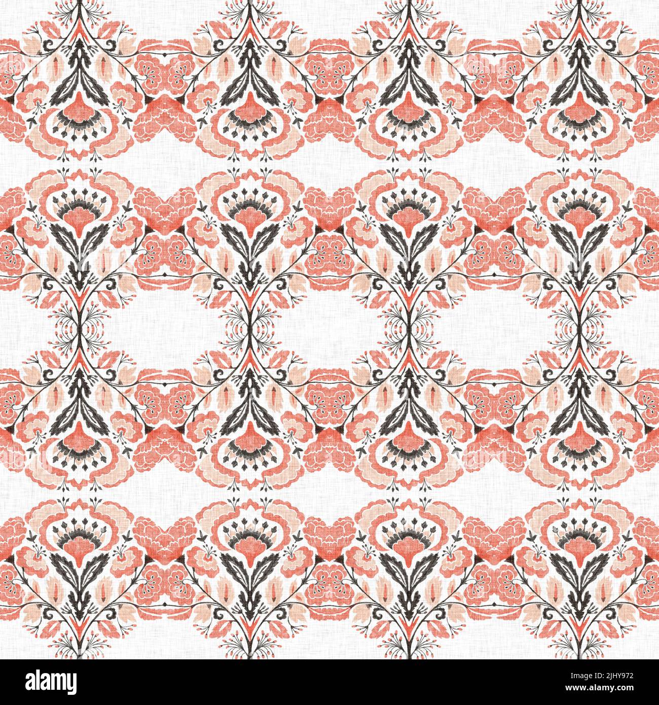 Modern boho geometric floral quilt style seamless pattern. Shabby chic