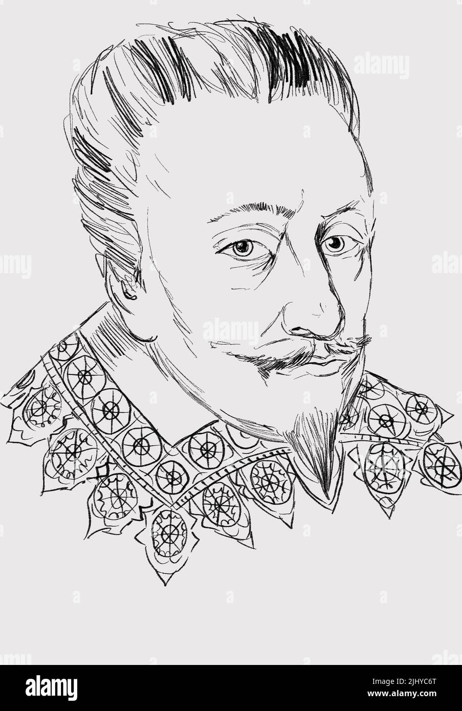 King James I portrait illustration Stock Photo Alamy